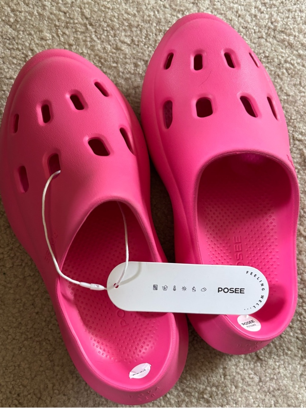 POSEE Hot Pink Slip-On Sandals